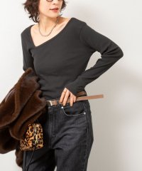 Rie Miller/ウォッシャブルリブカットアウト2WAYロンT/508453891