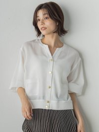 Droite Lautreamont/ドロワット ロートレアモン Droite lautreamont 変わり織りメッシュVカーディガン≪手洗い可能≫/508457747