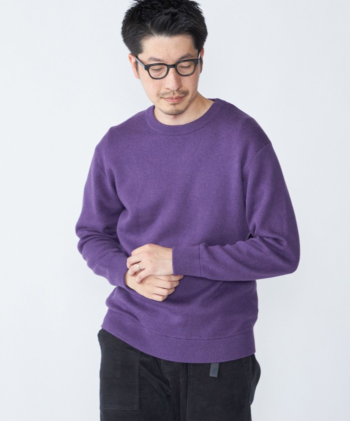 SHIPS:〈洗濯機可能〉 コットン カシミヤ ソリッド クルーネック