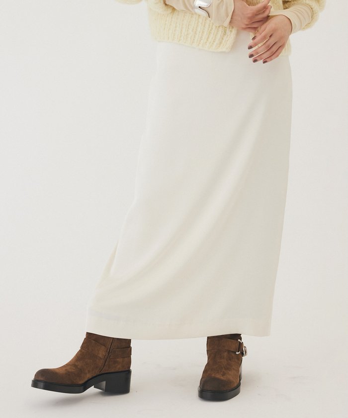 24AW Whim Gazette ウィムガゼット レーススカート ロング　モカ Whim Gazette（ウィムガゼット）の「レースタイトスカート