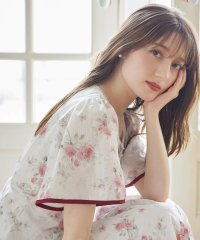 tocco closet/トッコクローゼット tocco closet フラワープリントパイピングフレアスリーブワンピース/508458805