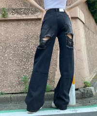 me Jane/ミージェーン me Jane バッグダメージデニムストレートパンツ/507018962