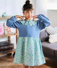 Noeil aime BeBe/【お揃い】花柄付け襟＋花柄切り替えスムース長袖ワンピース(80~130cm)/508418984