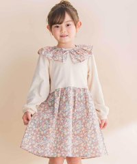 Noeil aime BeBe/【お揃い】花柄付け襟＋花柄切り替えスムース長袖ワンピース(80~130cm)/508418984