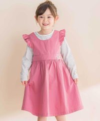 Noeil aime BeBe/ツイル肩フリルジャンパースカート＋ボーダー長袖Tシャツセット(90~130cm)/508418985