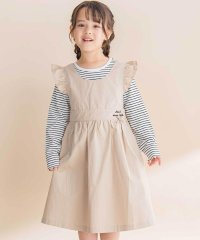 Noeil aime BeBe/ツイル肩フリルジャンパースカート＋ボーダー長袖Tシャツセット(90~130cm)/508418985