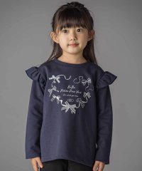 BeBe Petits Pois Vert/【店舗限定】ハートリボンプリント裏毛長袖トレーナー(95~150cm)/508432668