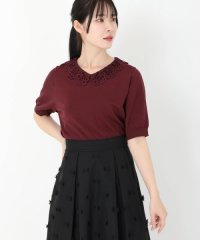 STRAWBERRY FIELDS/ストロベリーフィールズ STRAWBERRY FIELDS ケミカルレース衿ニットプルオーバー/508459320