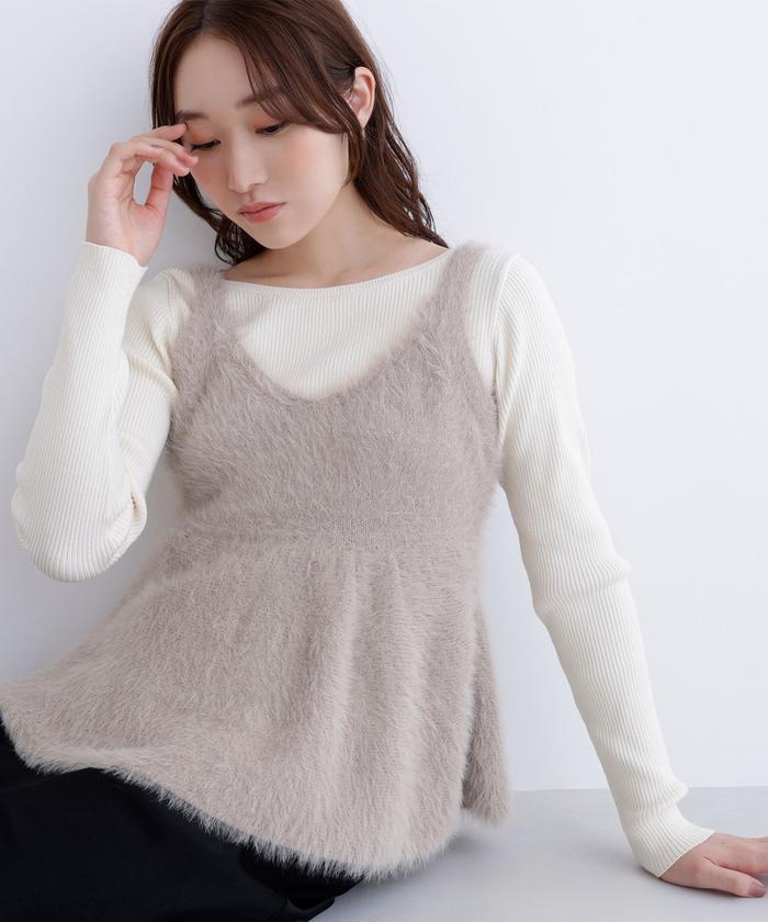 Color Diaryナチュラル　+SHE ZI 3点セット ナチュ＆ダイアリー NACHU＆DIARY シースルーカーディガン RY