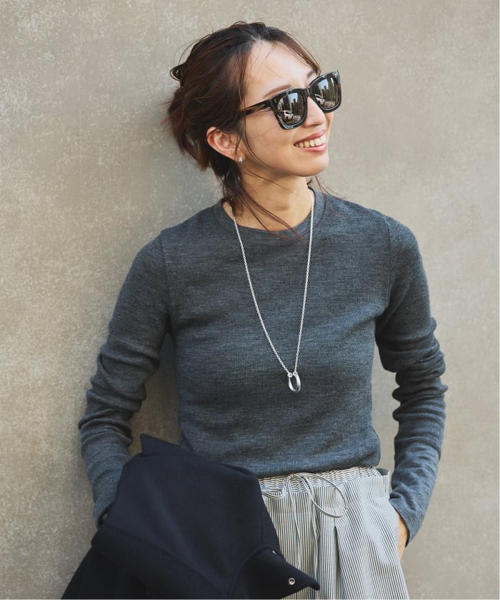 予約》wool100 RIB クループルオーバー(508461003