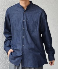 SHIPS any MEN/SHIPS any:〈洗濯機可能〉4.5oz ライト デニム バンドカラー シャツ◆/508461873