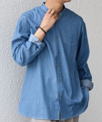 SHIPS any MEN/SHIPS any:〈洗濯機可能〉4.5oz ライト デニム バンドカラー シャツ◆/508461873