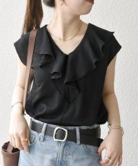 SHIPS any WOMEN/《予約》SHIPS any:〈洗濯機可能〉シアー ジャージー ラッフル フレンチ カット ブラウス/508461878