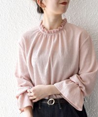 SHIPS any WOMEN/《予約》SHIPS any:〈洗濯機可能〉シアー ジャージー スタンド フリル カット ブラウス/508461879