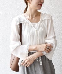 SHIPS any WOMEN/《予約》SHIPS any:〈洗濯機可能〉コットン モス セーラー カラー レース ブラウス/508462392