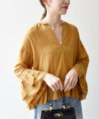 SHIPS any WOMEN/《予約》SHIPS any:〈洗濯機可能〉コットン モス ラッフル フリル キーネック ブラウス/508462395
