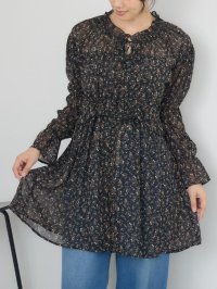 RETRO GIRL/レトロガール RETRO GIRL 花柄シフォンチュニックOP/508462426