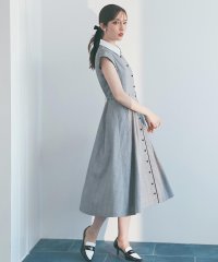 SWINGLE/白襟バイカラーデザインベルテッドワンピース/508459956