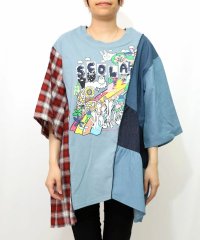 ScoLar/スカラー ScoLar 26周年スタート柄 チェック×デニム切替チュニック/508462507