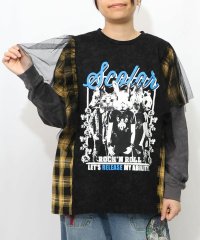 ScoLar/スカラー ScoLar ロックなアニマル柄 異素材切替2WAYロンT/508462511