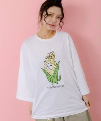 ScoLar/スカラー ScoLar にゃんもろこしプリント 8分袖Tシャツ/508462512