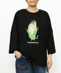 ScoLar/スカラー ScoLar にゃんもろこしプリント 8分袖Tシャツ/508462512