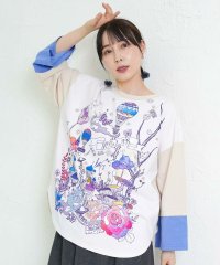 ScoLar/スカラー ScoLar メルヘンな街柄レイヤード風プルオーバー/508462525