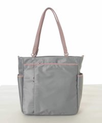 MK MICHEL KLEIN BAG/[2WAY]レザーパイピングナイロンスクエアトートバッグ/508462849