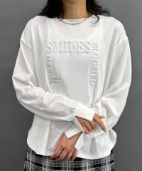 NICOLE white/ロゴロングTシャツ/508435323