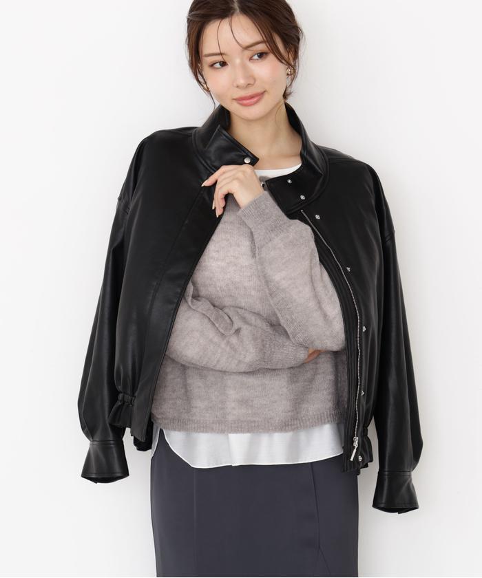 プロポーションボディドレッシング☆フェイクレザーキルティングジャケット プロポーションボディドレッシング☆フェイクレザーキルティング