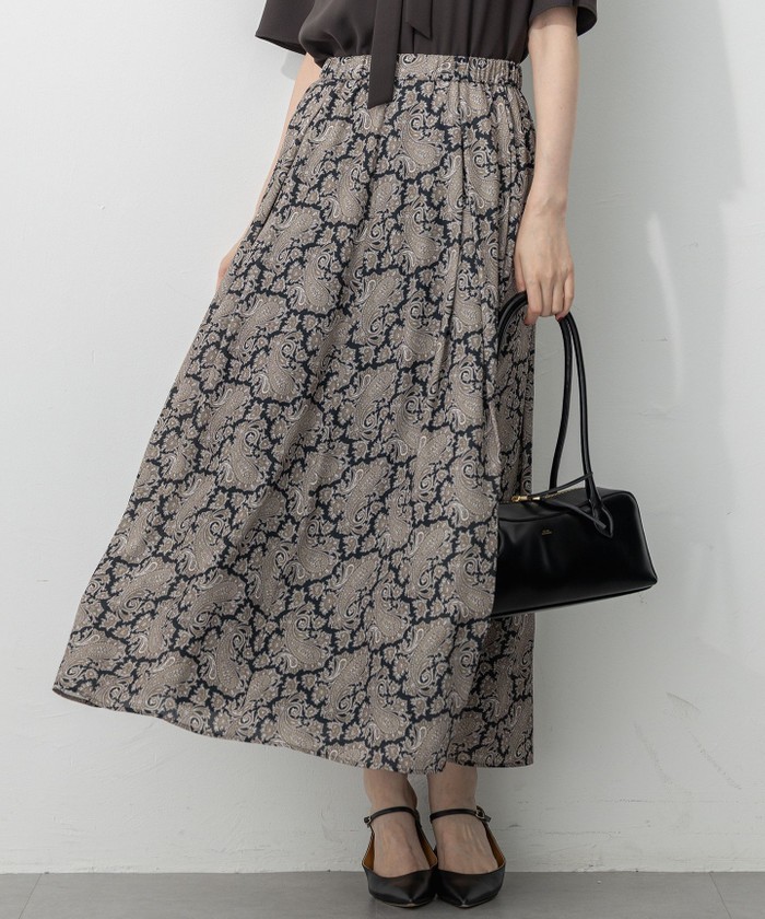 2024AW 23区 Ratti ペイズリースカートsize36 Ratti ペイズリープリント ティアード スカート / 23区