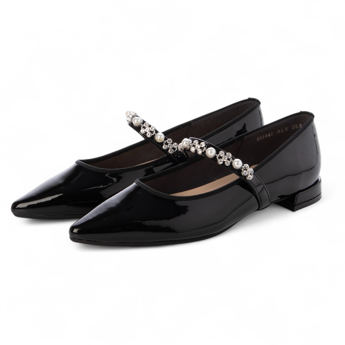 未使用級 ブリジットバーキン パンプス （23.5㌢） リボン ラメ ブラック ブリジットバーキン ウォーク Bridget Birkin Walkグログラン