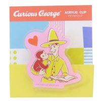cinemacollection/シネマコレクション cinemacollection おさるのジョージ クリップ アクリルクリップ ピンク Green Flash 事務用品 絵本キャラクター /508470367