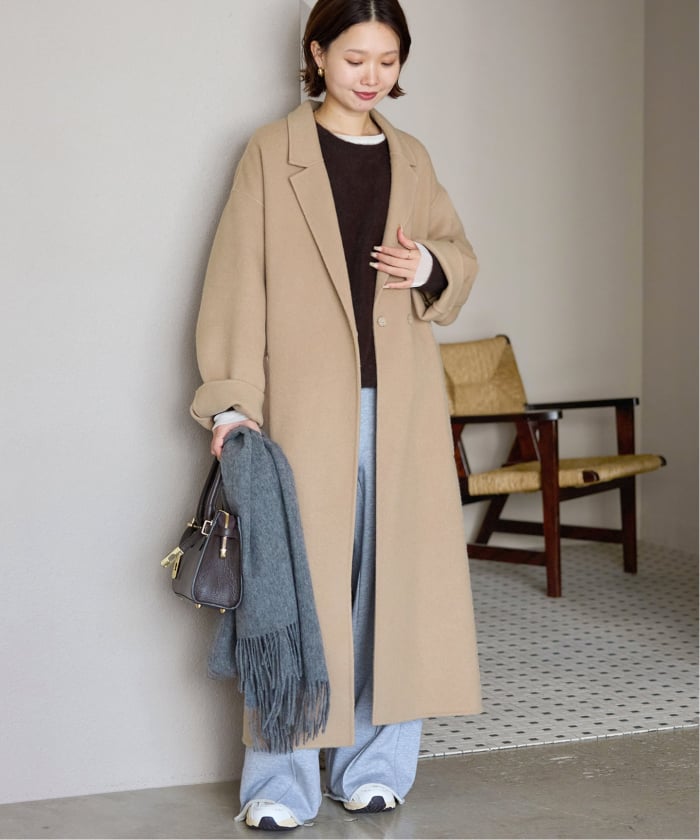 予約》souple wool ダブルフェイスロングコート(508472289