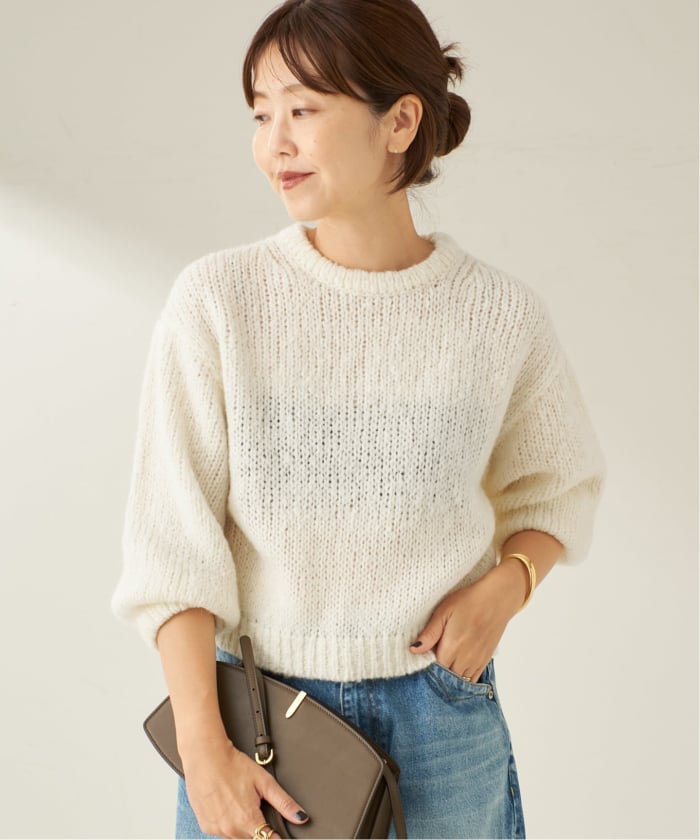 Plage puff sleeve ニット　グレー 予約》Fluffy half ニット(508472381) | プラージュ(Plage) - d