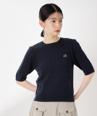 THE SHOP TK(Women)/ザ ショップ ティーケー (ウィメン) THE SHOP TK(Women) 刺繍入りケーブルニット半袖/508472564