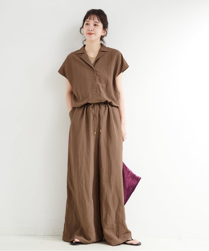 セール 40%OFF】メランジリネン カシュクールオールインワン