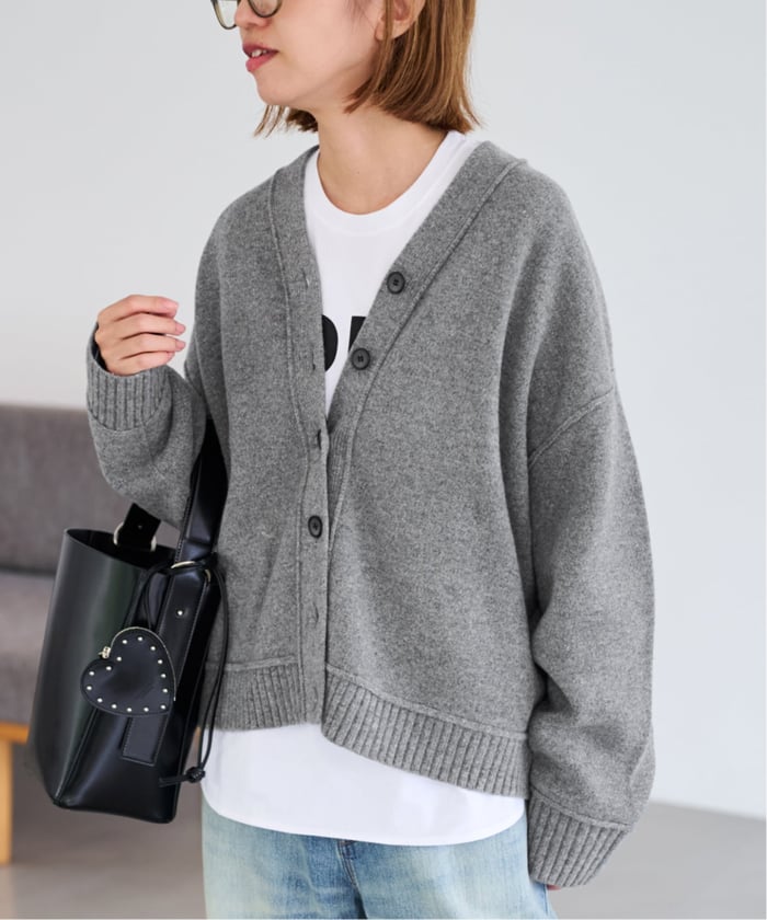 FRAMeWORK - 【美品】  Framework / フレームワーク | 2020AW | Vネック ビッグカーディガン | F | グレー | レディース FRAMeWORK - 【美品】 Framework / フレームワーク | 2020AW | V