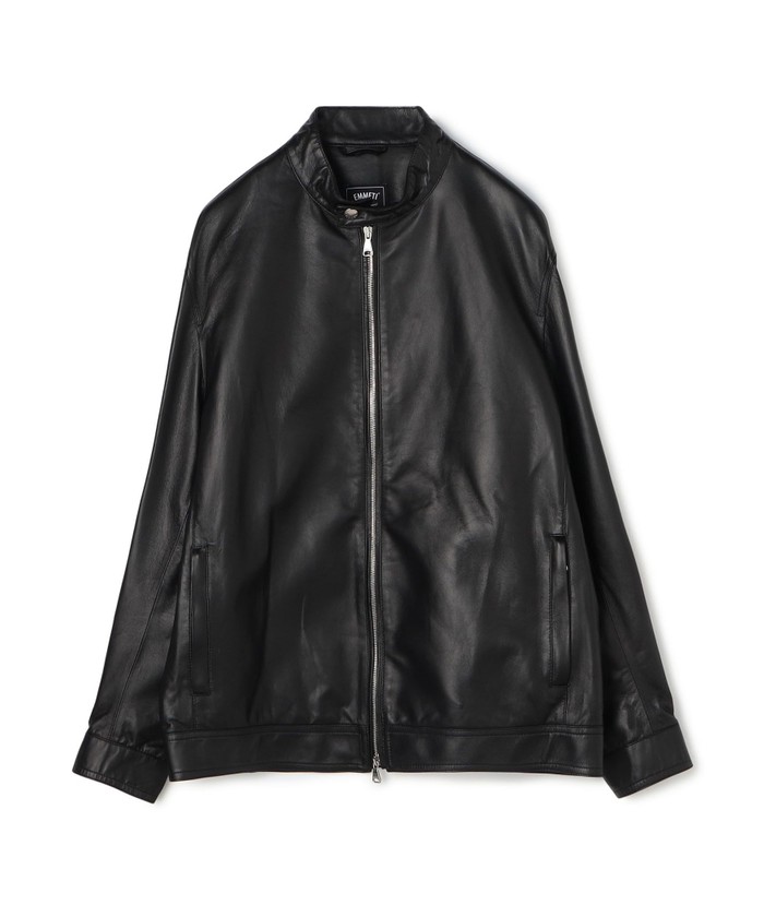 に*ん様 EMMETI ラムレザー シングルライダース 別注】 EMMETI ラムレザー シングルライダースブルゾン