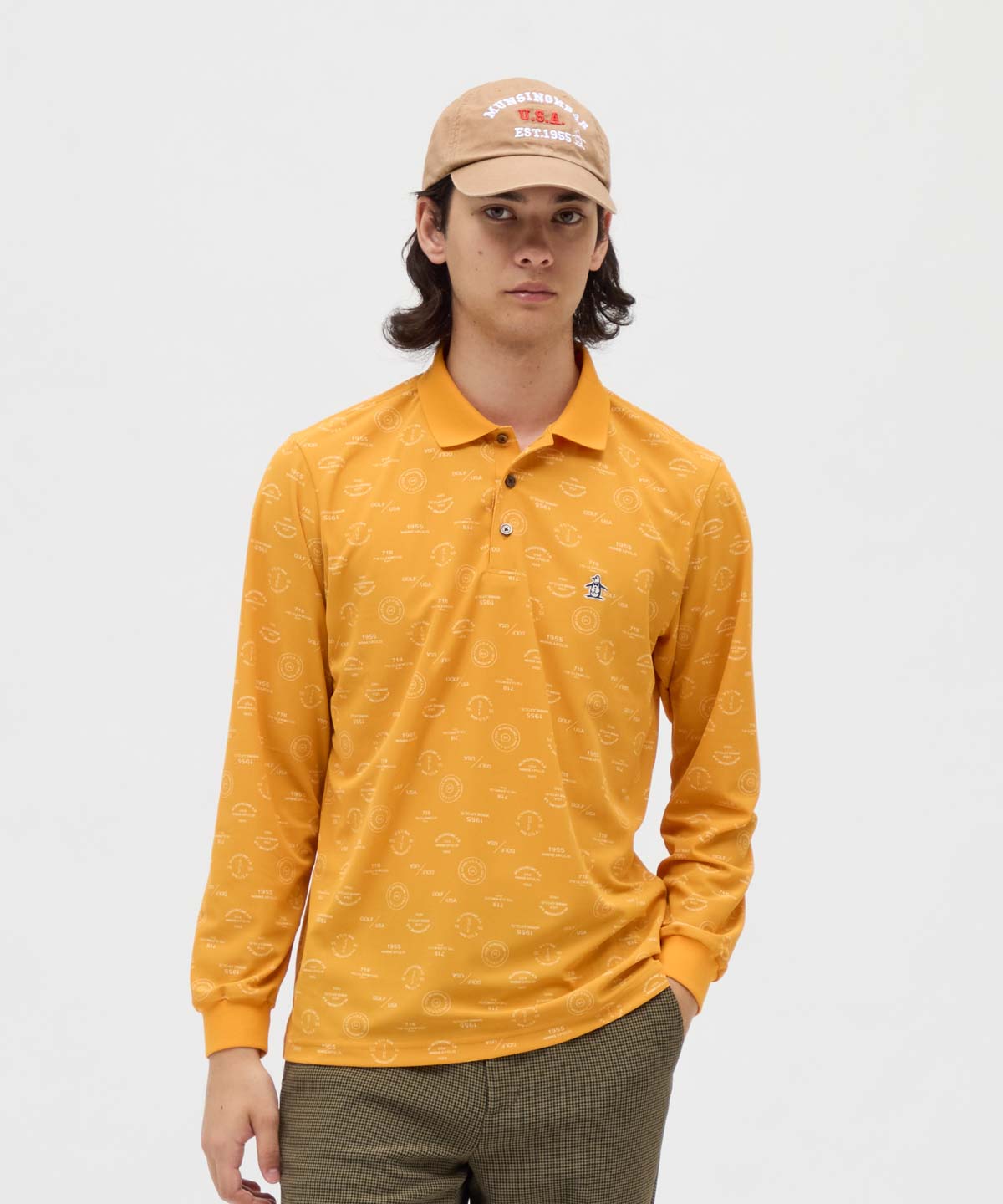 クーポン】マンシングウェア Munsingwear ロゴ総柄プリント長袖