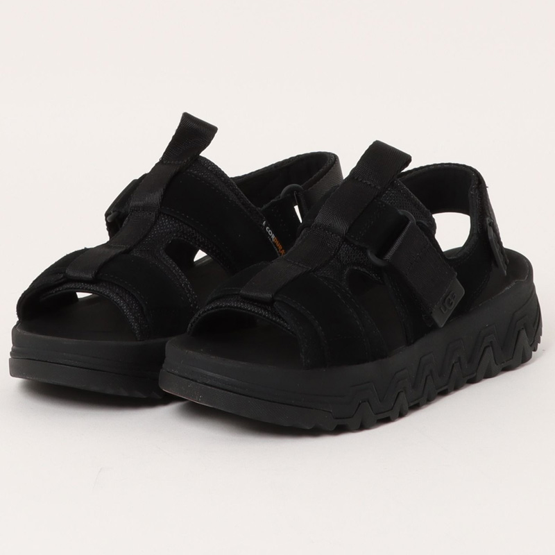 UGG ブラック サンダル ストラップ付き UGG アグ ストラップサンダル ラ アルト クロスストラップ