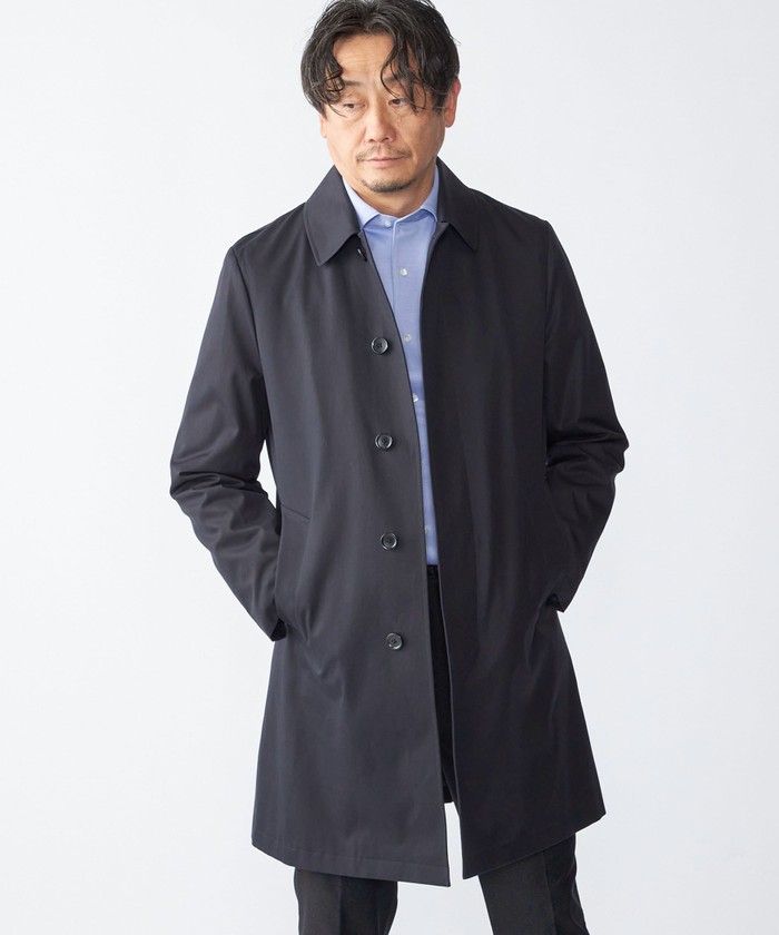 【定価35,000円】 シップス SHIPS 比翼 ステンカラーコート メンズM SHIPS 「SHIPS」 ステンカラーコート MEDIUM ネイビー メンズ