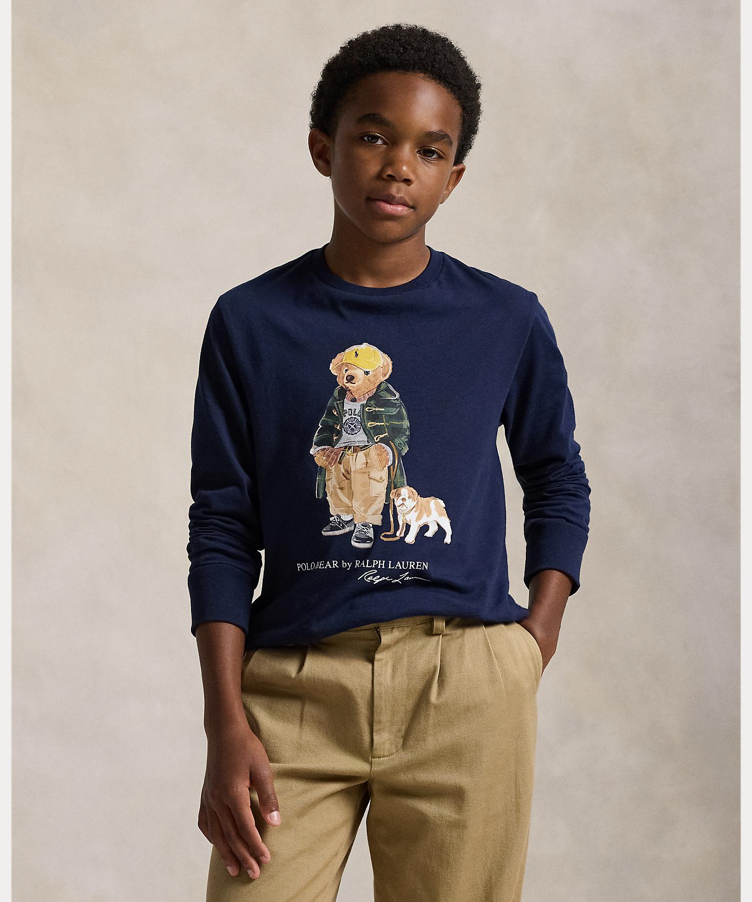 ボーイズ 8才～20才)Polo ベア コットン ロングスリーブ Tシャツ