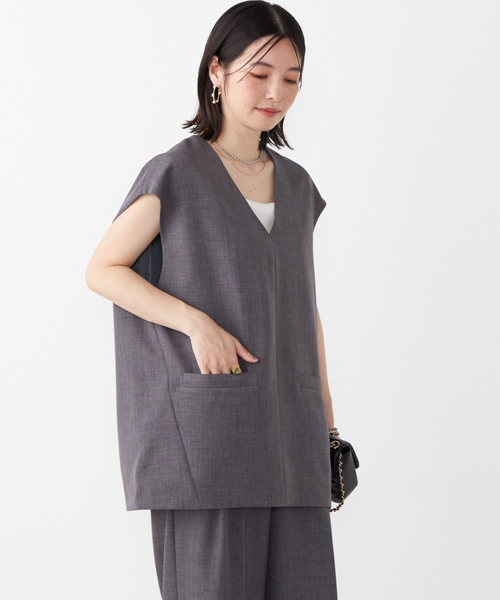 A17133 美品 エヴリディアイライク 22ss シルクコットンニットベスト黒 A17133 美品 エヴリディアイライク 22ss シルクコットンニット