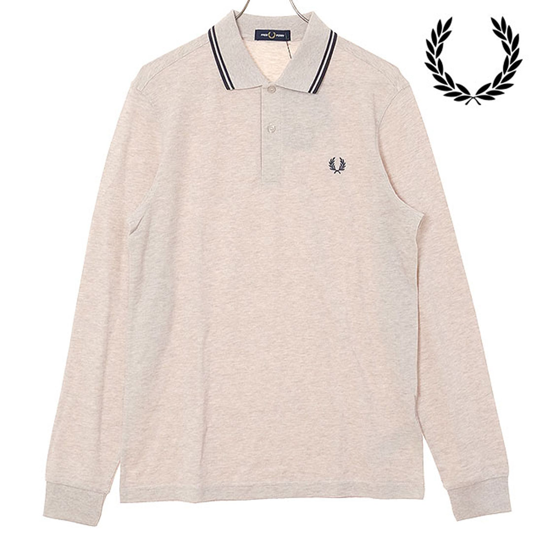FRED PERRY グレー 長袖カットソー M フレッドペリー FRED PERRY LONG SLEEVE TWIN TIPPED FRED PERRY