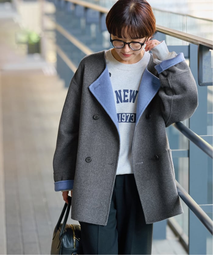 専用出品 Reflectショートコート オーガニックコットンツイル ストレッチ フード付き ショート