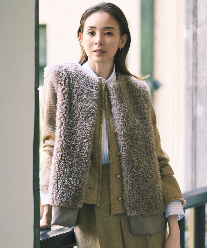 Drawer - 【美品】chousonnetteテディベアエコファージレ 美品】chousonnette♡テディベア エコファージレ♡ （エコファー