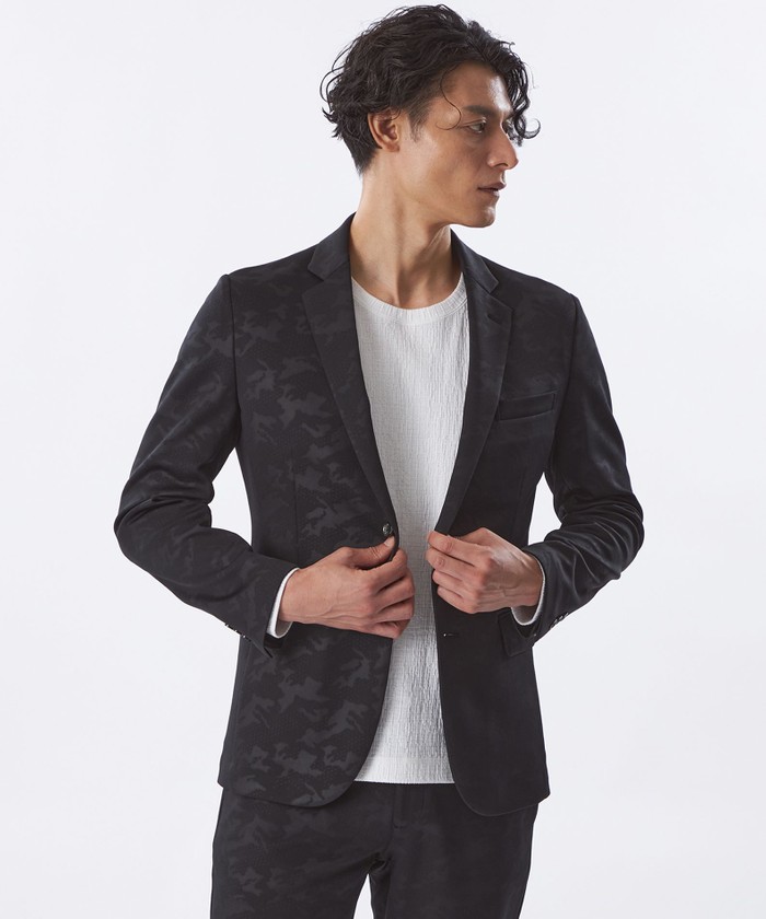 【新品】EPOCA UOMO グレーのジャケット　2つボタン⭐️ ダブルブレストニットジャケット(ジャケット)｜EPOCA UOMO